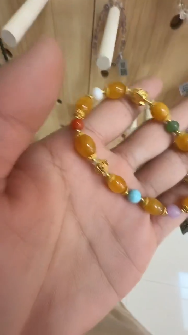 手链蜜蜡银S925镶嵌村0250 约7mm