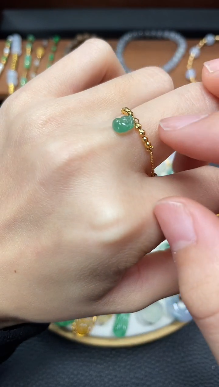 【闪购商品】翡翠戒指18K金镶嵌一个   JK698