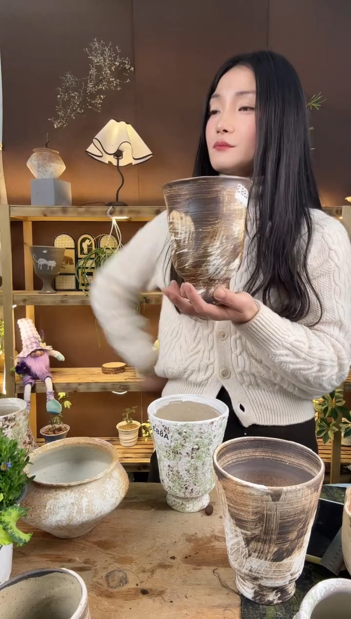 无花朵?****?编号  893   景德镇手工花盆