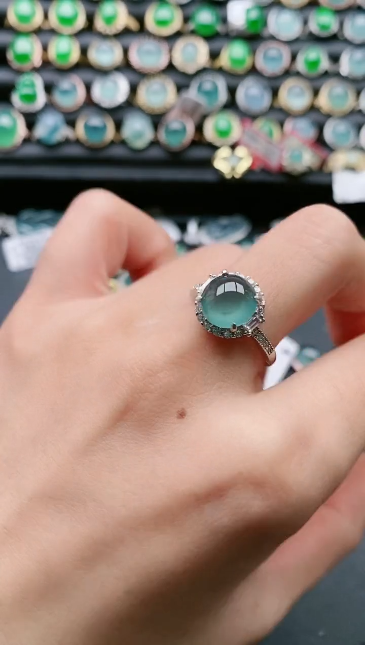 【闪购商品】翡翠戒指银S925镶嵌11111