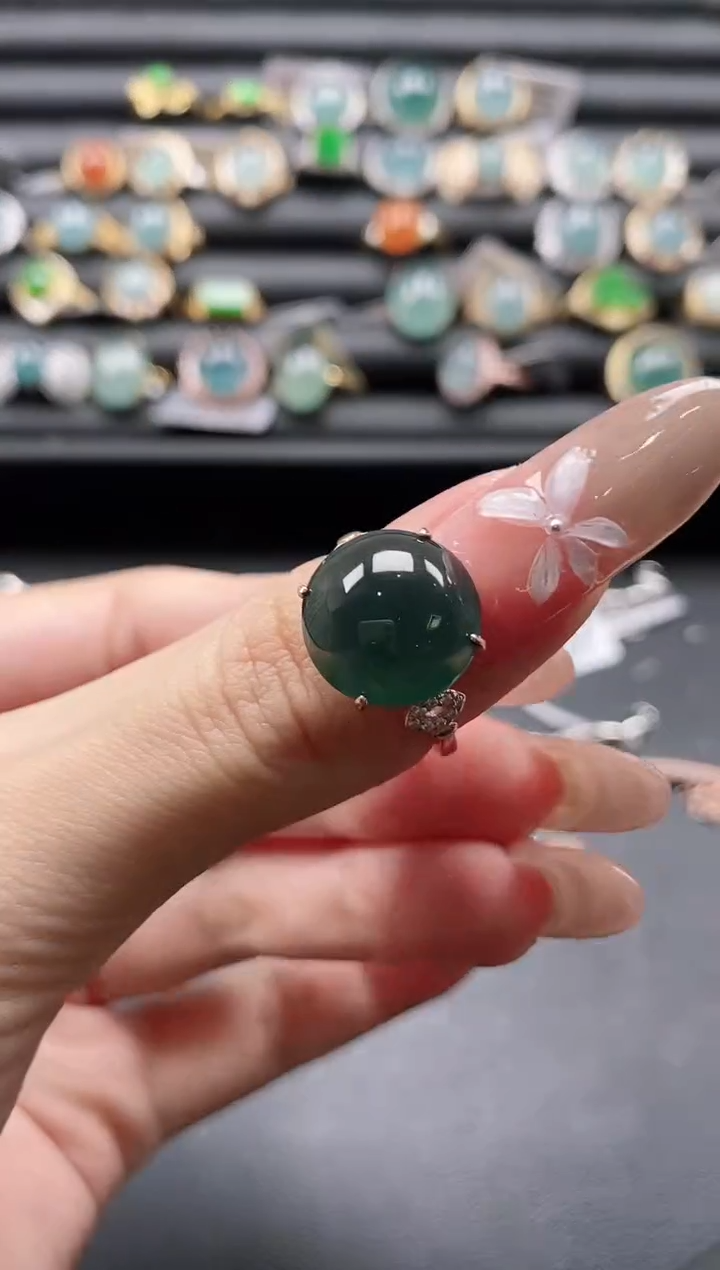 【闪购商品】翡翠戒指银S925镶嵌1111