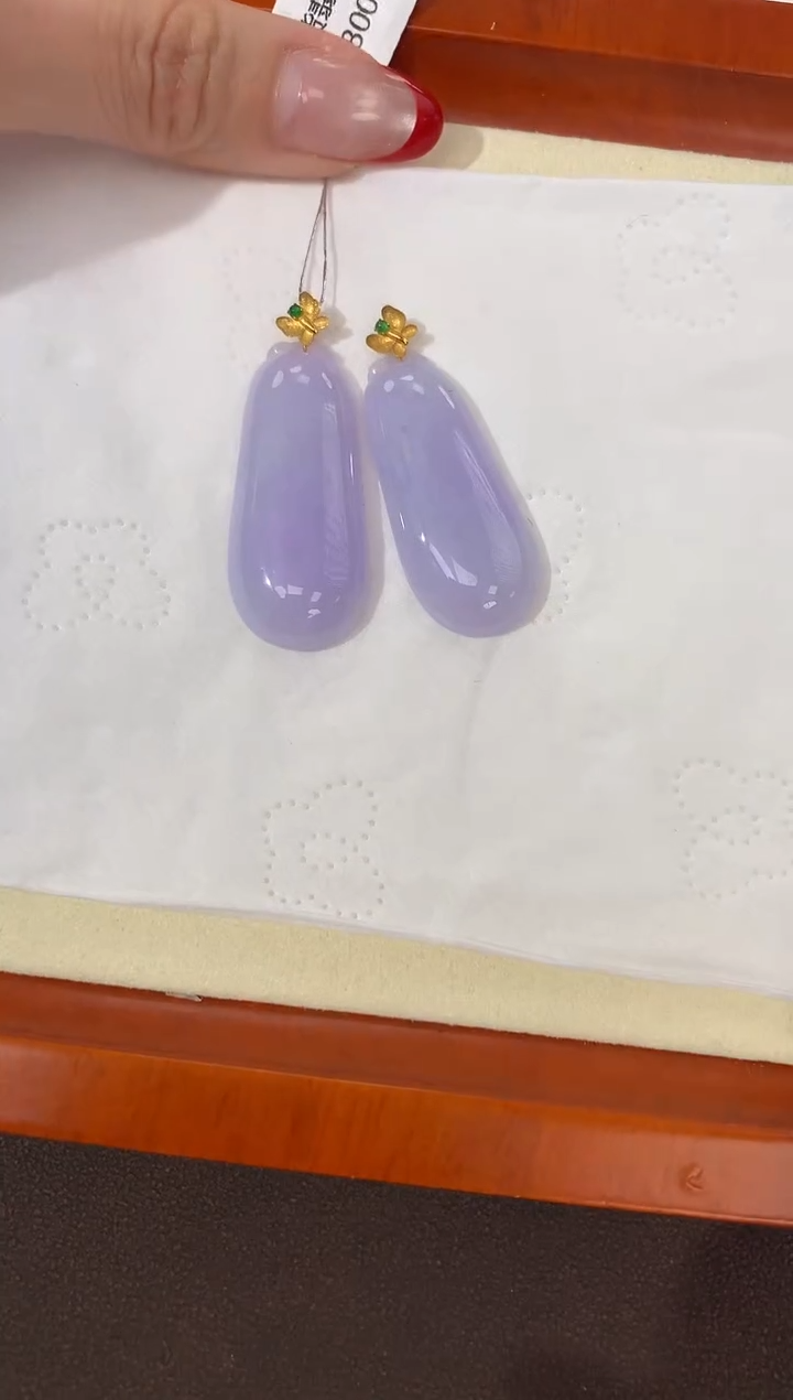 【闪购商品】翡翠颈饰18K金镶嵌天然缅甸a货翡翠春彩(多样性发其一)