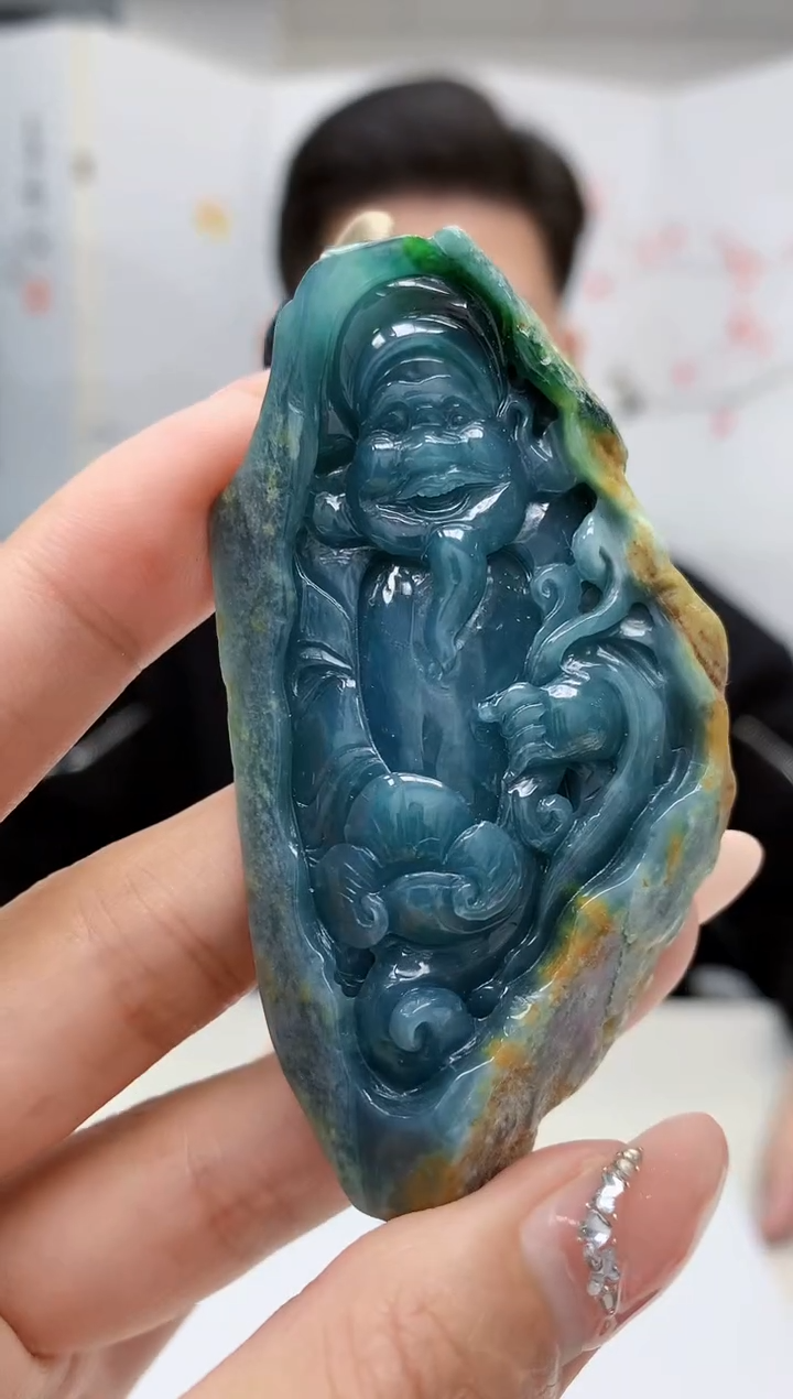 【闪购商品】定制翡翠未镶嵌4917MM-毛货挂件18