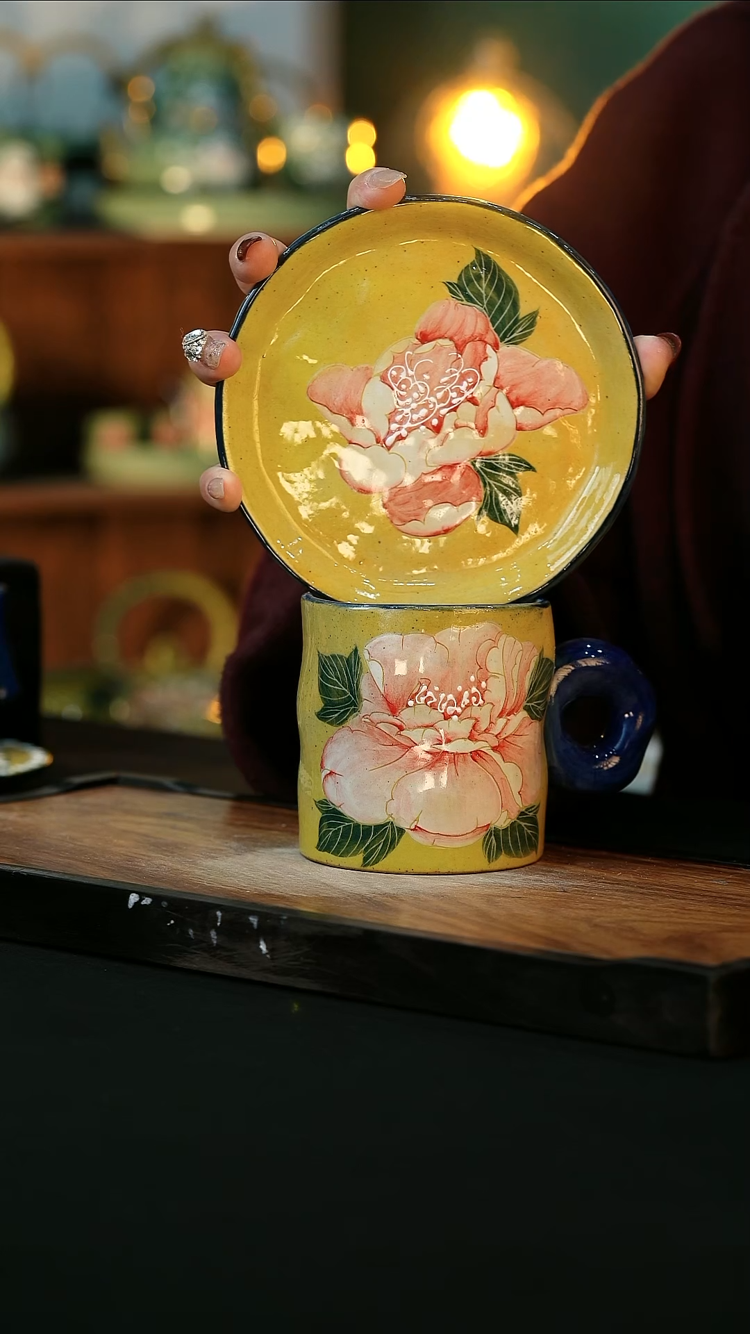 【闪购商品】杯手绘心瓷陶瓷浮力
