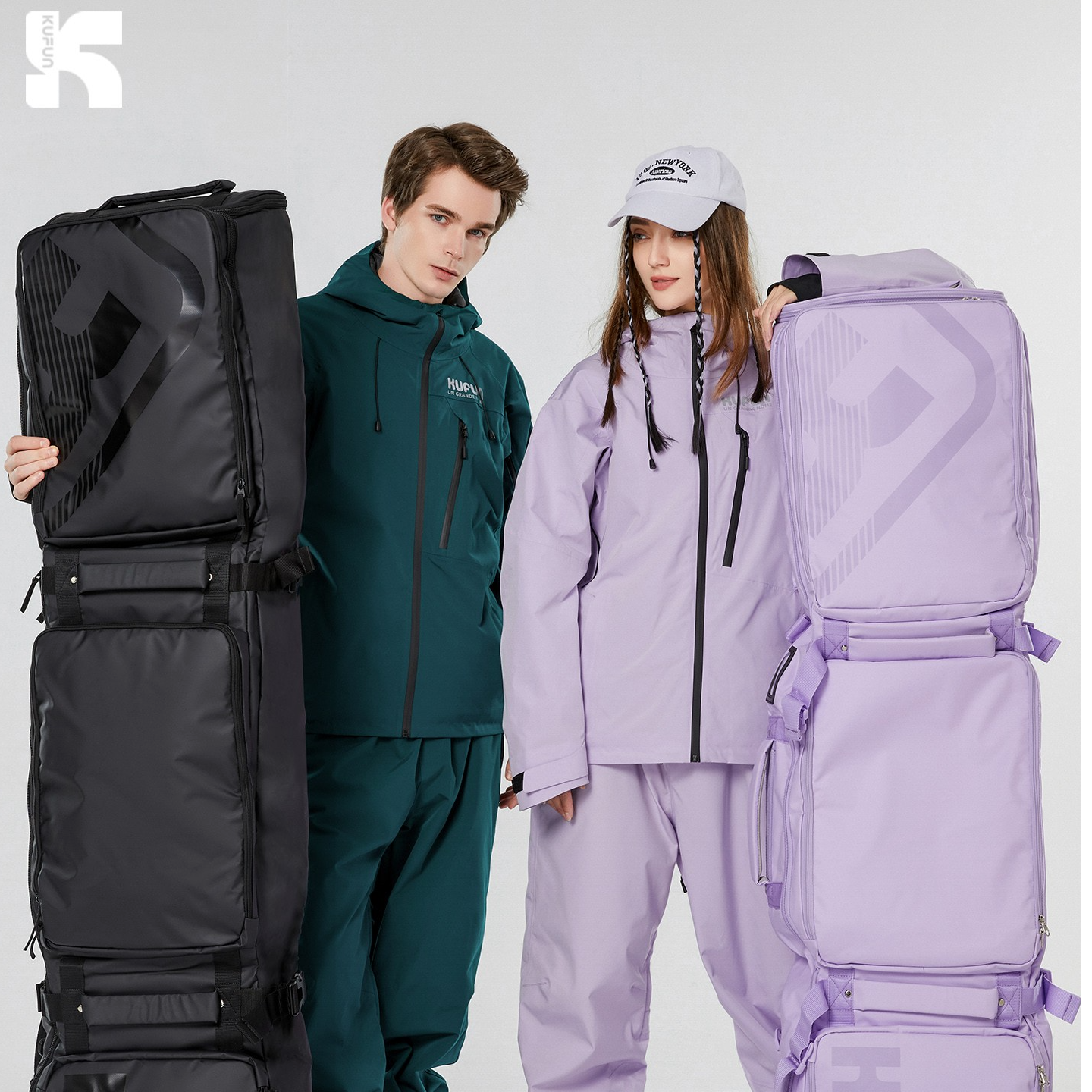 酷峰滑雪包背包带轮单板双板雪板双肩板包拉杆箱雪具雪鞋装备收纳