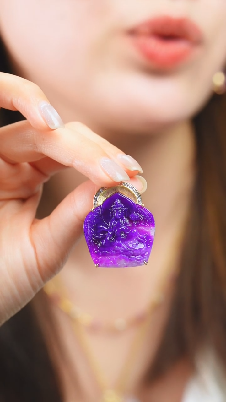 18K金镶嵌苏纪石（舒俱来）吊坠(不含链)2