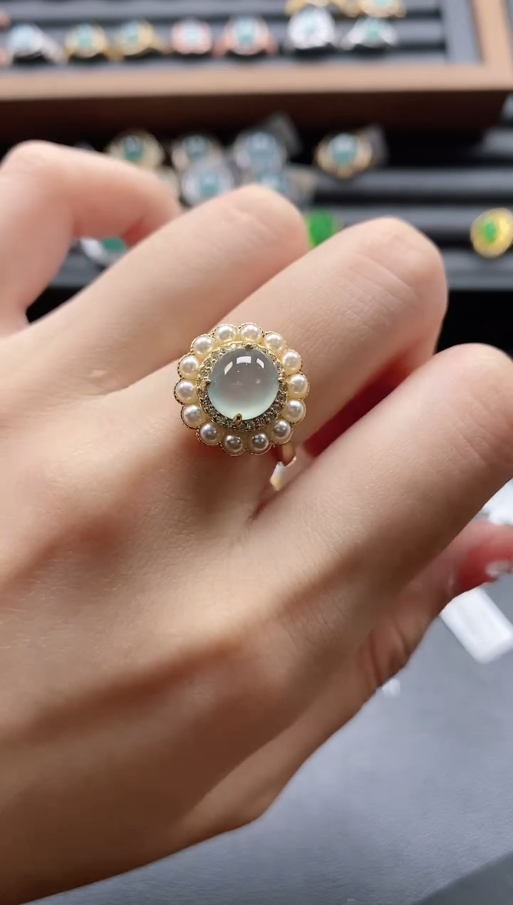 【闪购商品】翡翠戒指银S925镶嵌51151