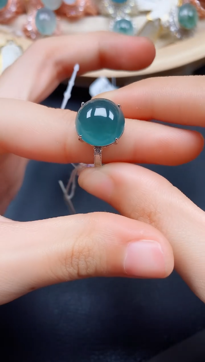 【闪购商品】翡翠戒指银S925镶嵌翡翠