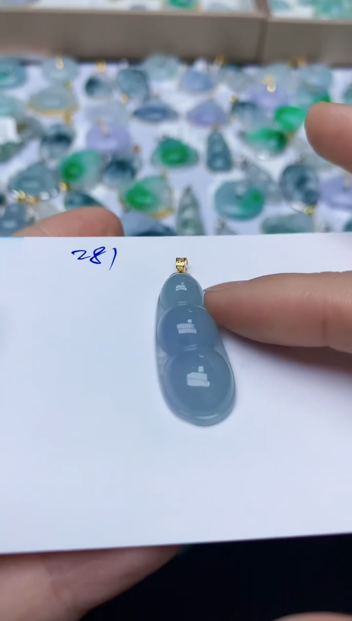 【闪购商品】翡翠颈饰18K金镶嵌天然翡翠A货   