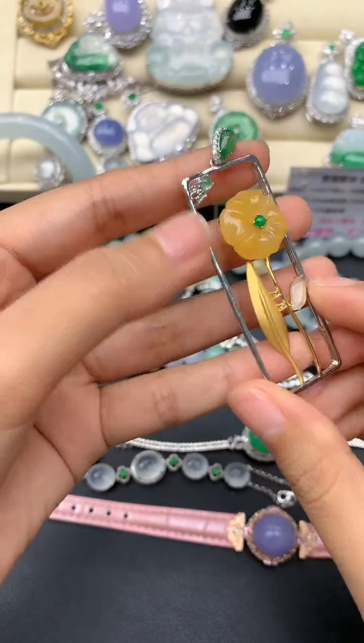 【闪购商品】翡翠颈饰18K金镶嵌345-中国好珍宝