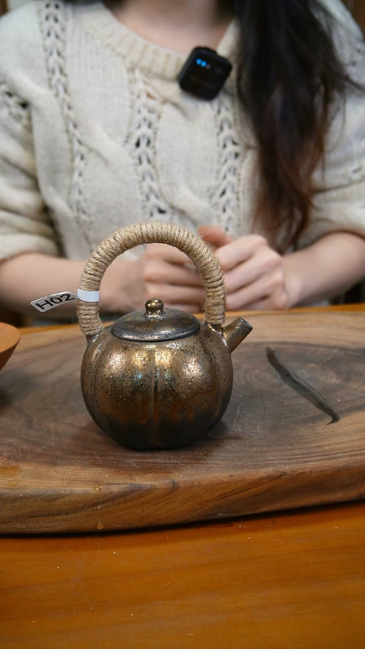【闪购商品】H02鎏金提梁壶磨砂感老岩泥茶壶