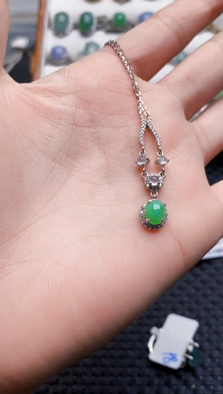 银S925镶嵌戒指翡翠1420