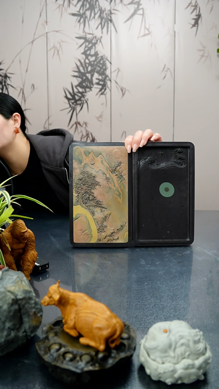 【闪购商品】25公分苴却砚登高望远砚台