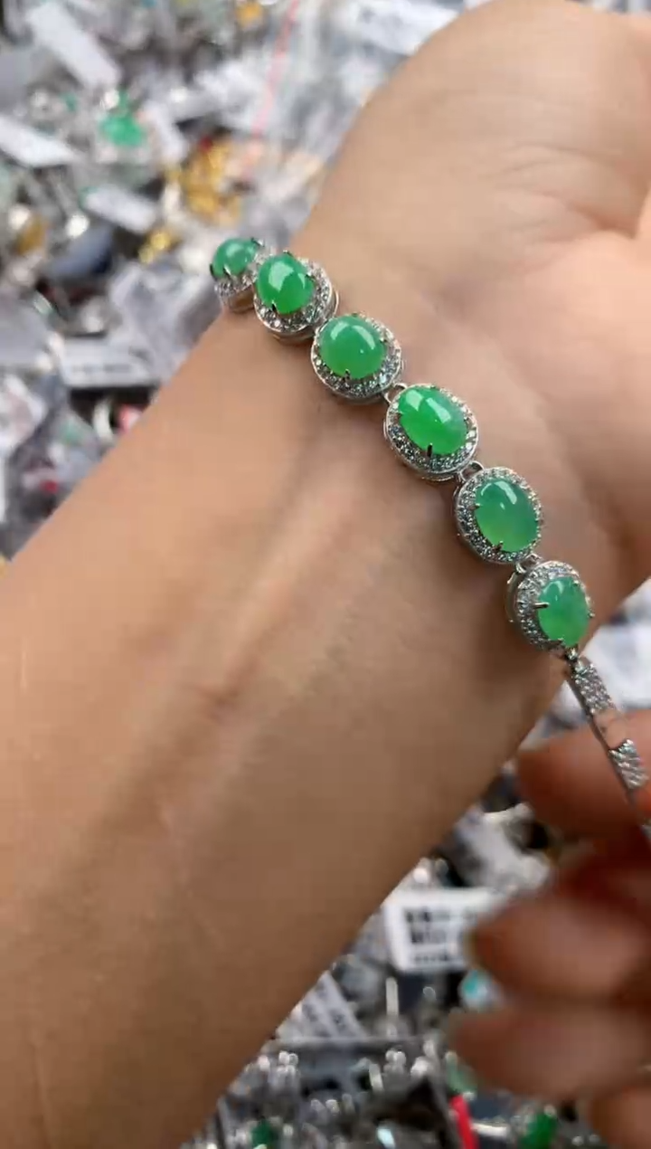 银S925镶嵌戒指翡翠333---4
