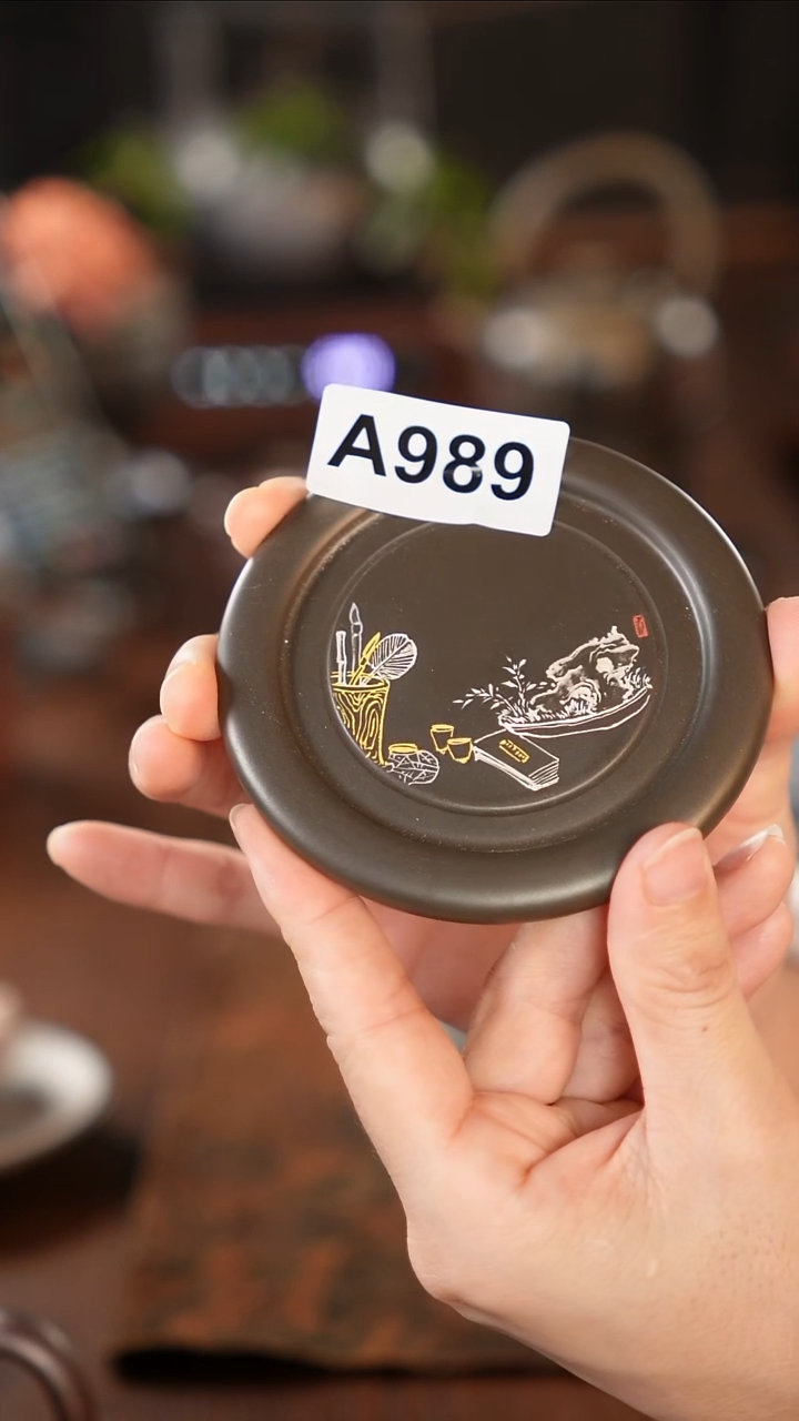 广西钦州坭兴陶纯手工纯电烧杯垫