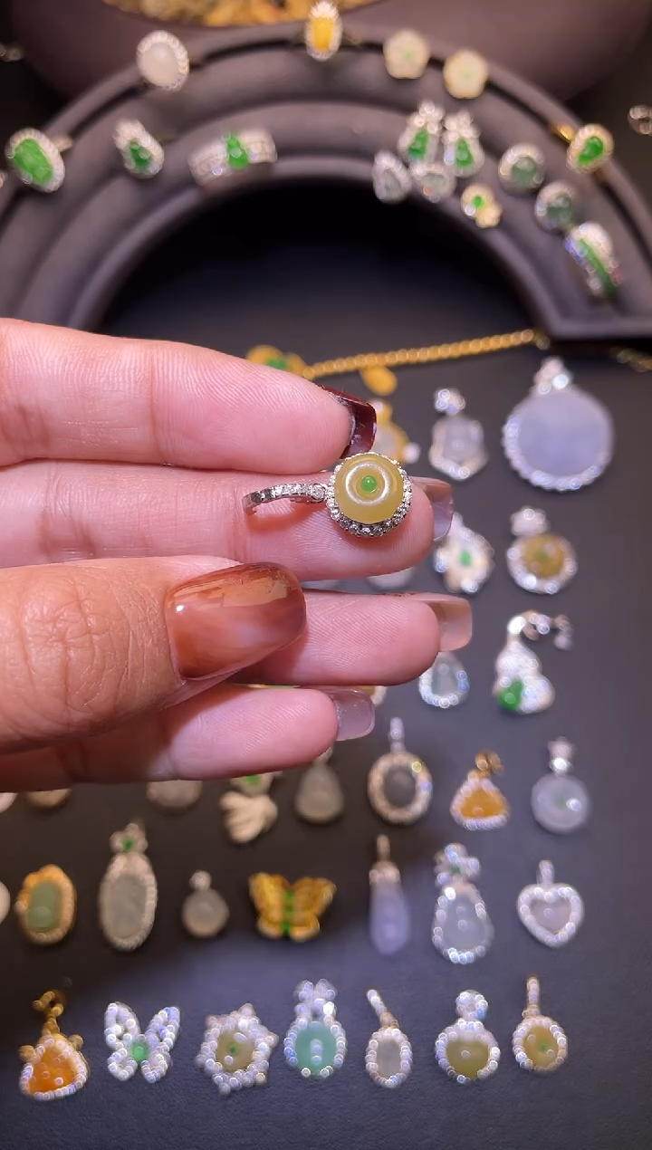 吊坠(不含链)银S925镶嵌翡翠1