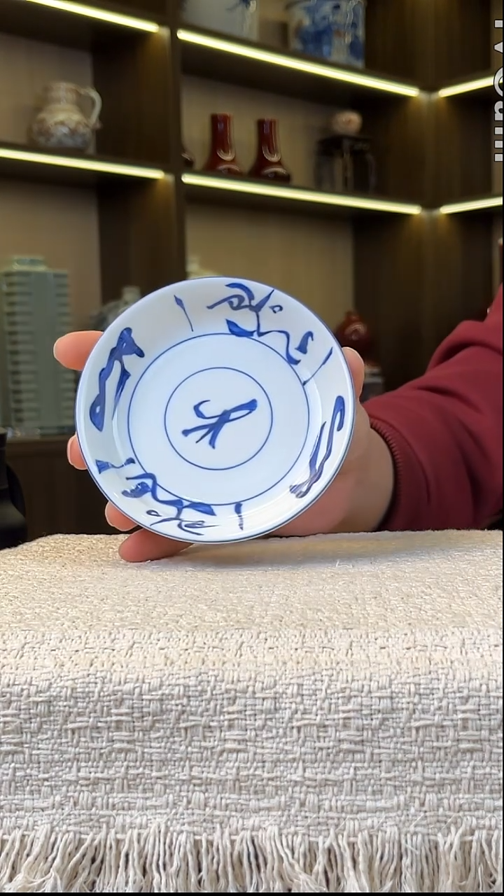 瓷片景德镇毛仔柴窑杯小碟