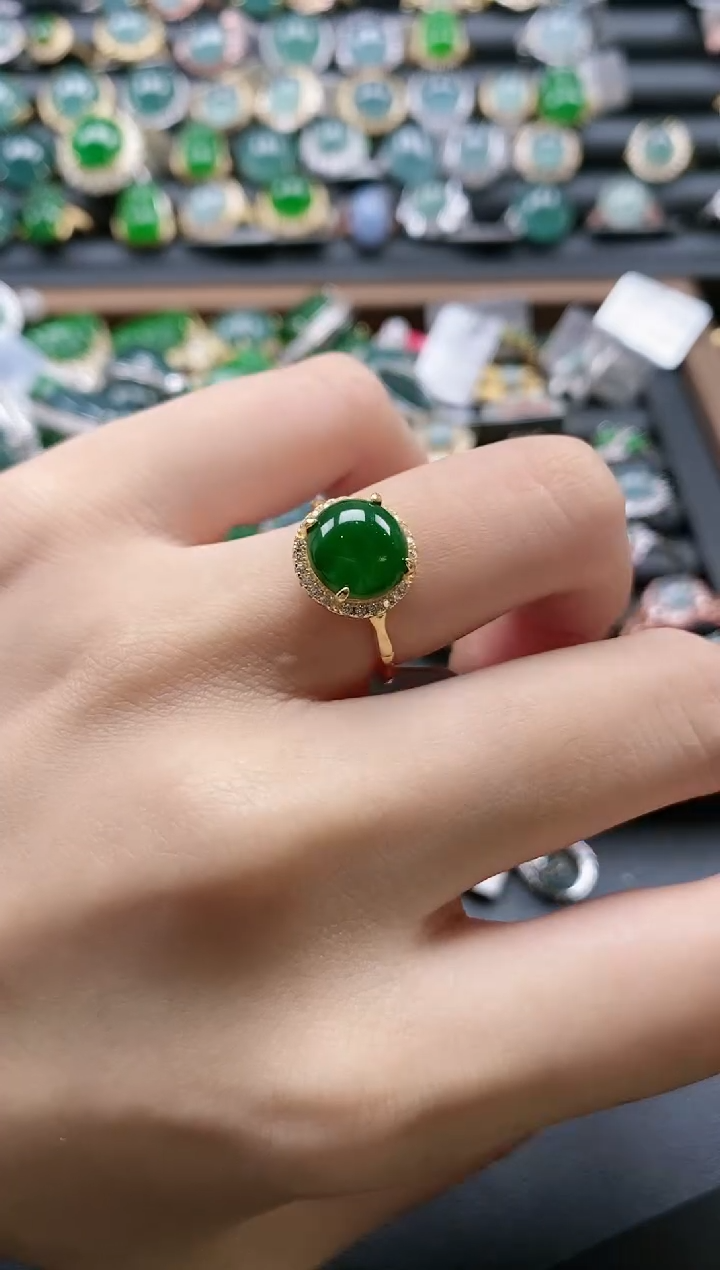 【闪购商品】翡翠戒指银S925镶嵌51511