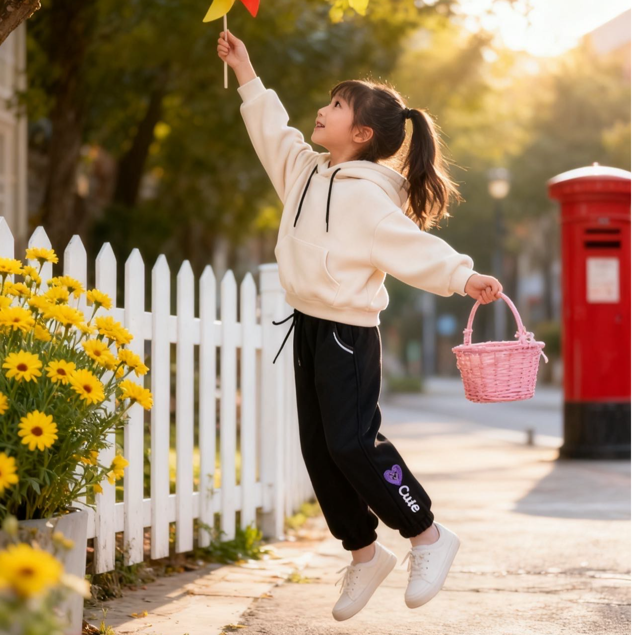 3314黑色束脚休闲裤加厚秋冬保暖小童(gyd)