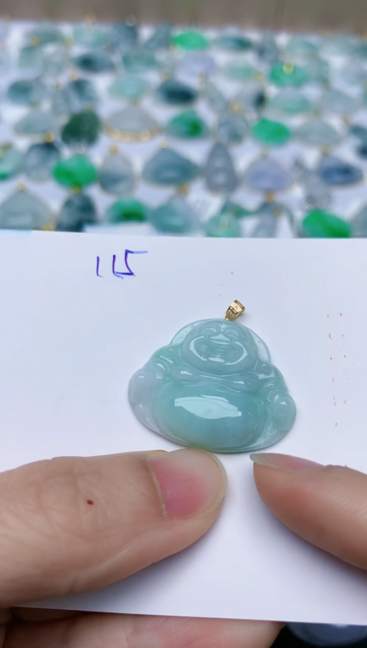 【闪购商品】翡翠颈饰18K金镶嵌天然翡翠A货    115