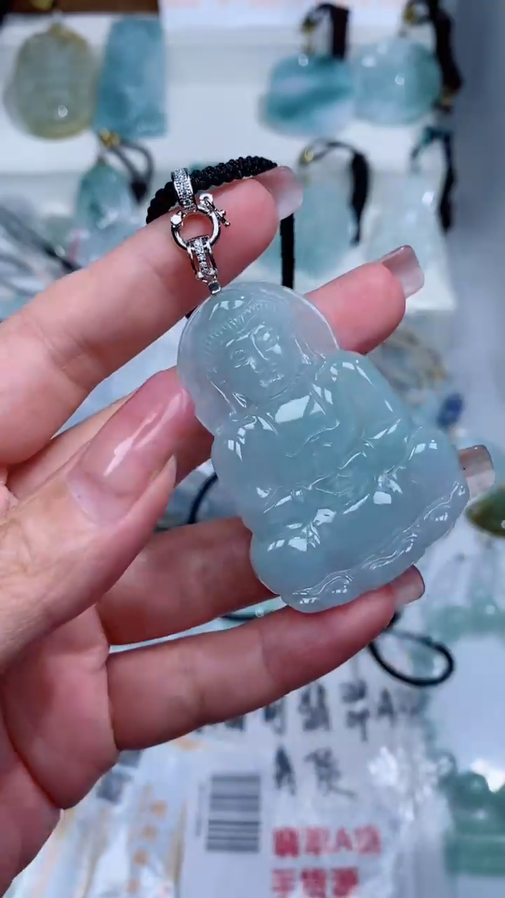 翡翠银S925镶嵌颈饰吊坠