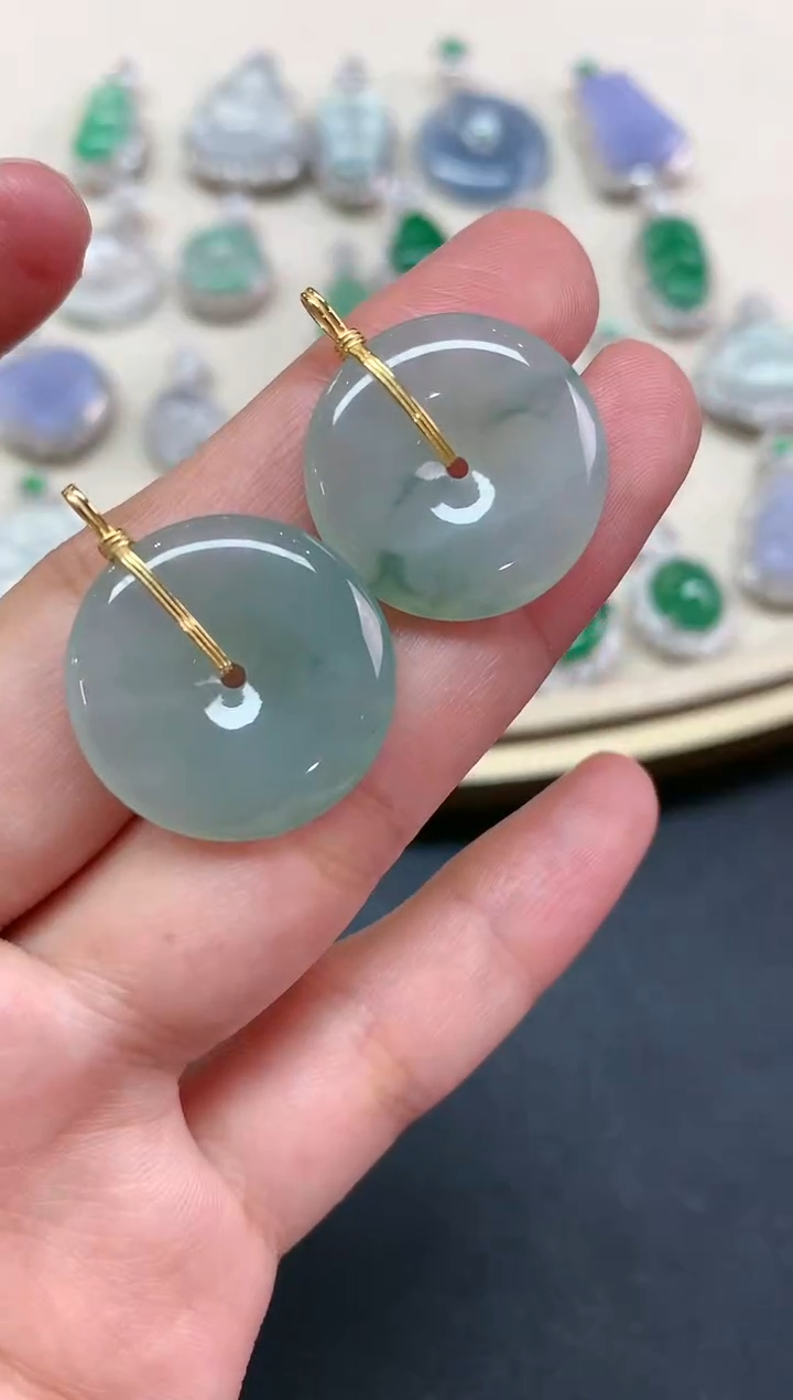 【闪购商品】翡翠吊坠(不含链)18K金镶嵌Q51|480|多样性发其一