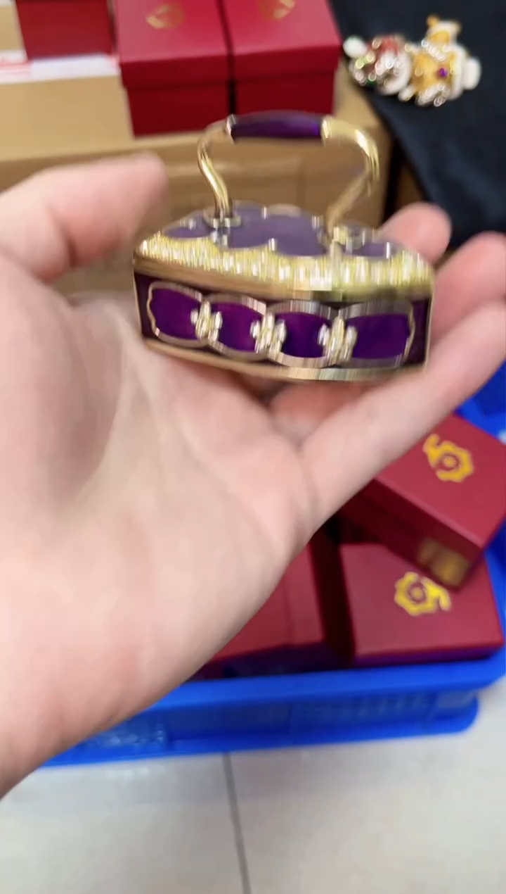 【闪购商品】瓷片年货节福福价格高质珐琅彩合金摆件首饰盒