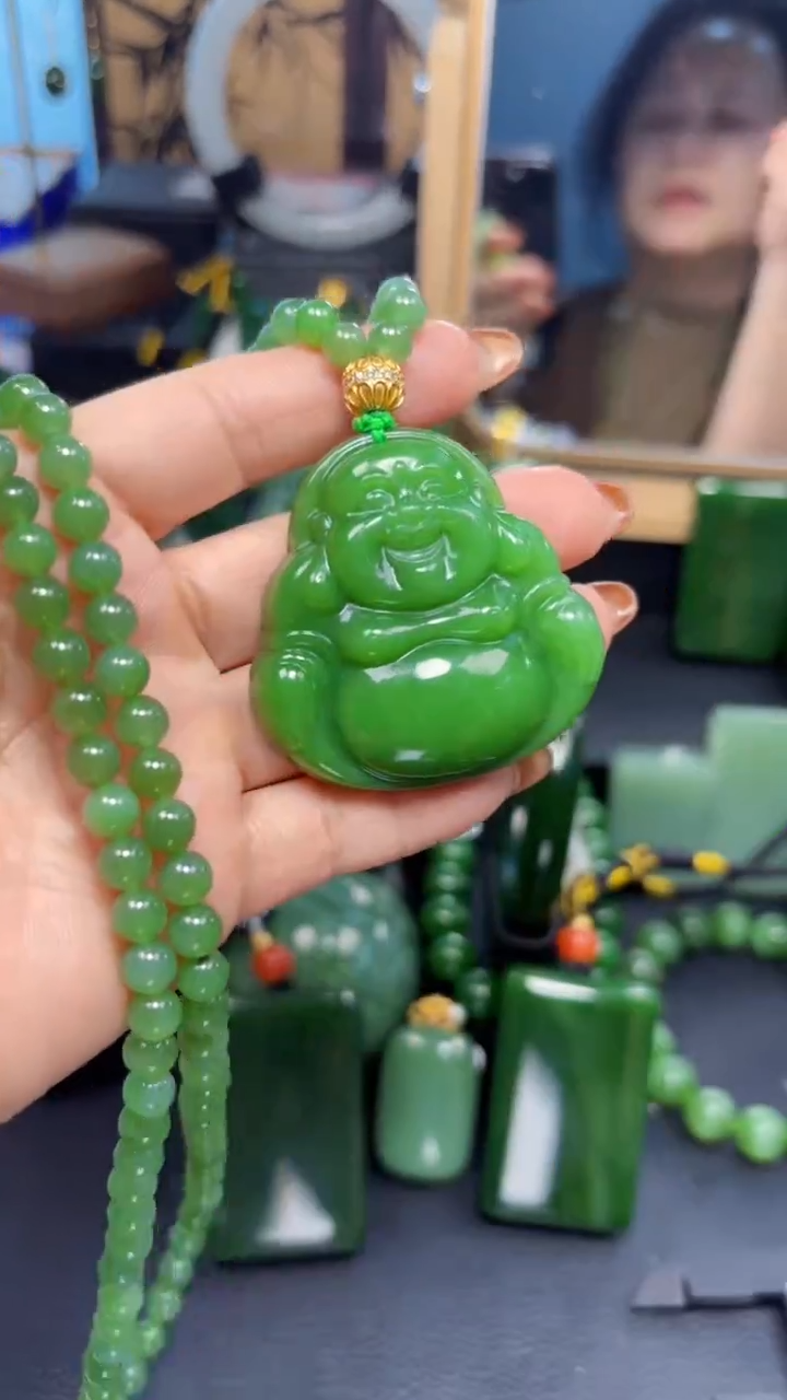 【闪购商品】和田玉（碧玉）吊坠(赠链)未镶嵌1