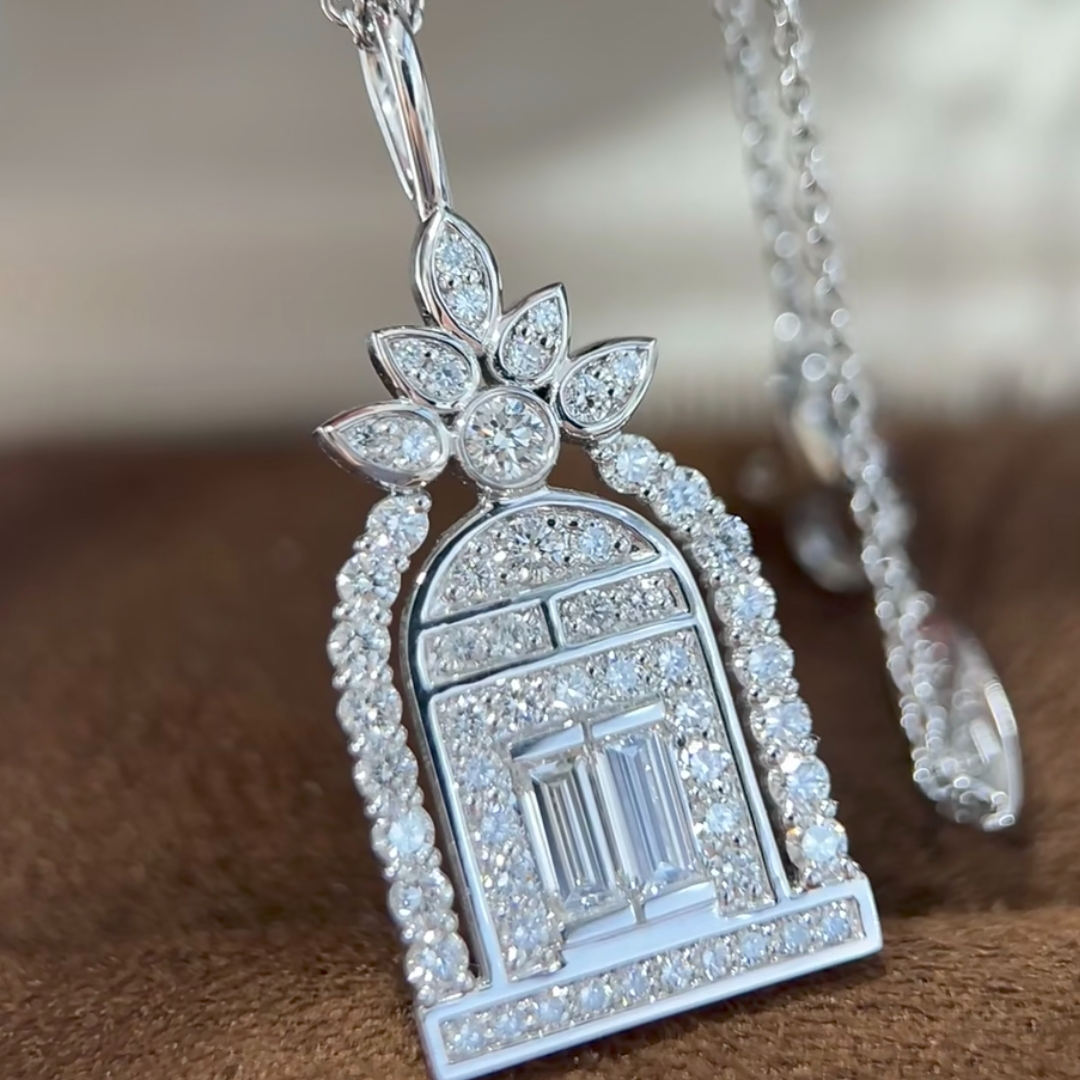 实验室培育钻石【宝丽亚】铂金PT950满钻幸福之门(单吊坠)