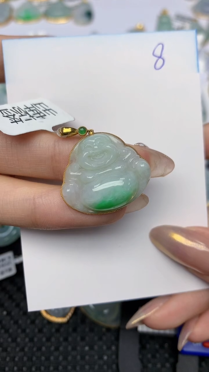 【闪购商品】翡翠颈饰18K金镶嵌 天然翡翠A货