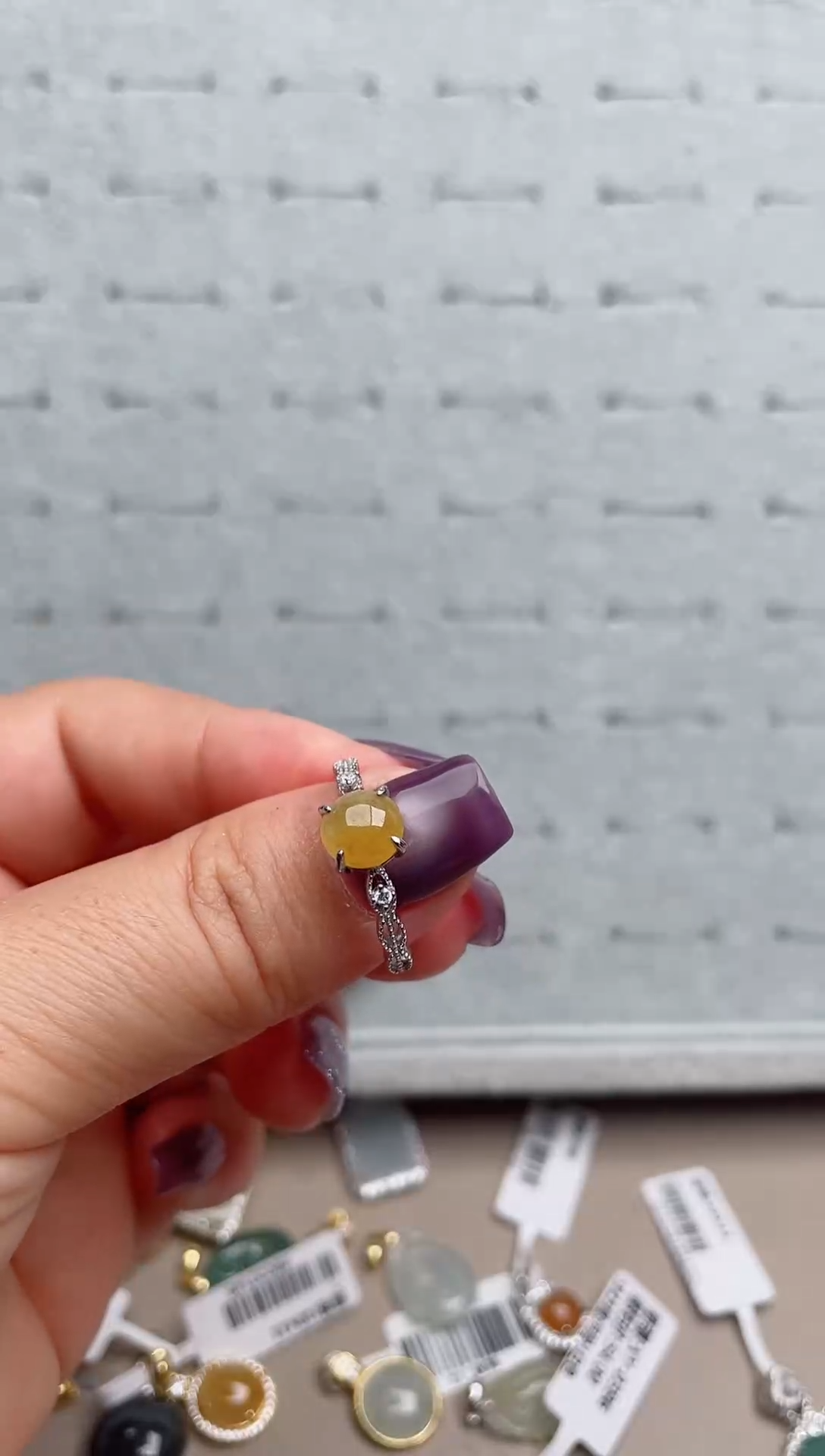 翡翠戒指银S925镶嵌.