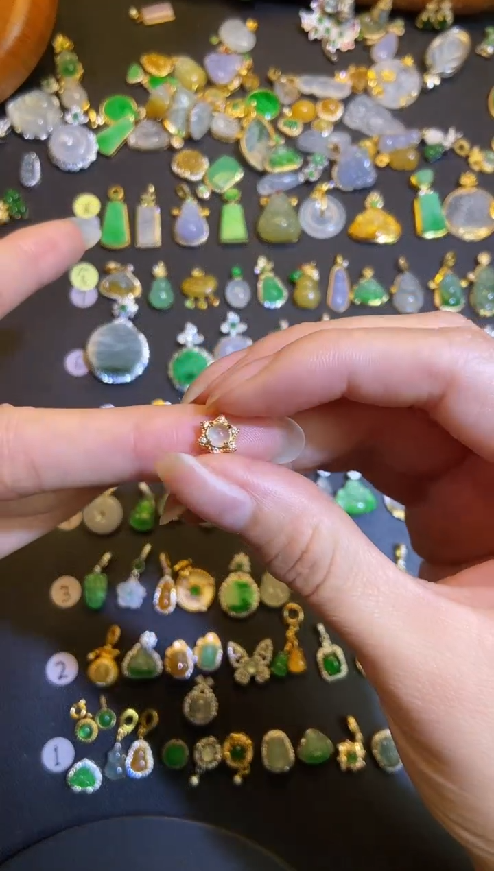 吊坠(不含链)银S925镶嵌翡翠1