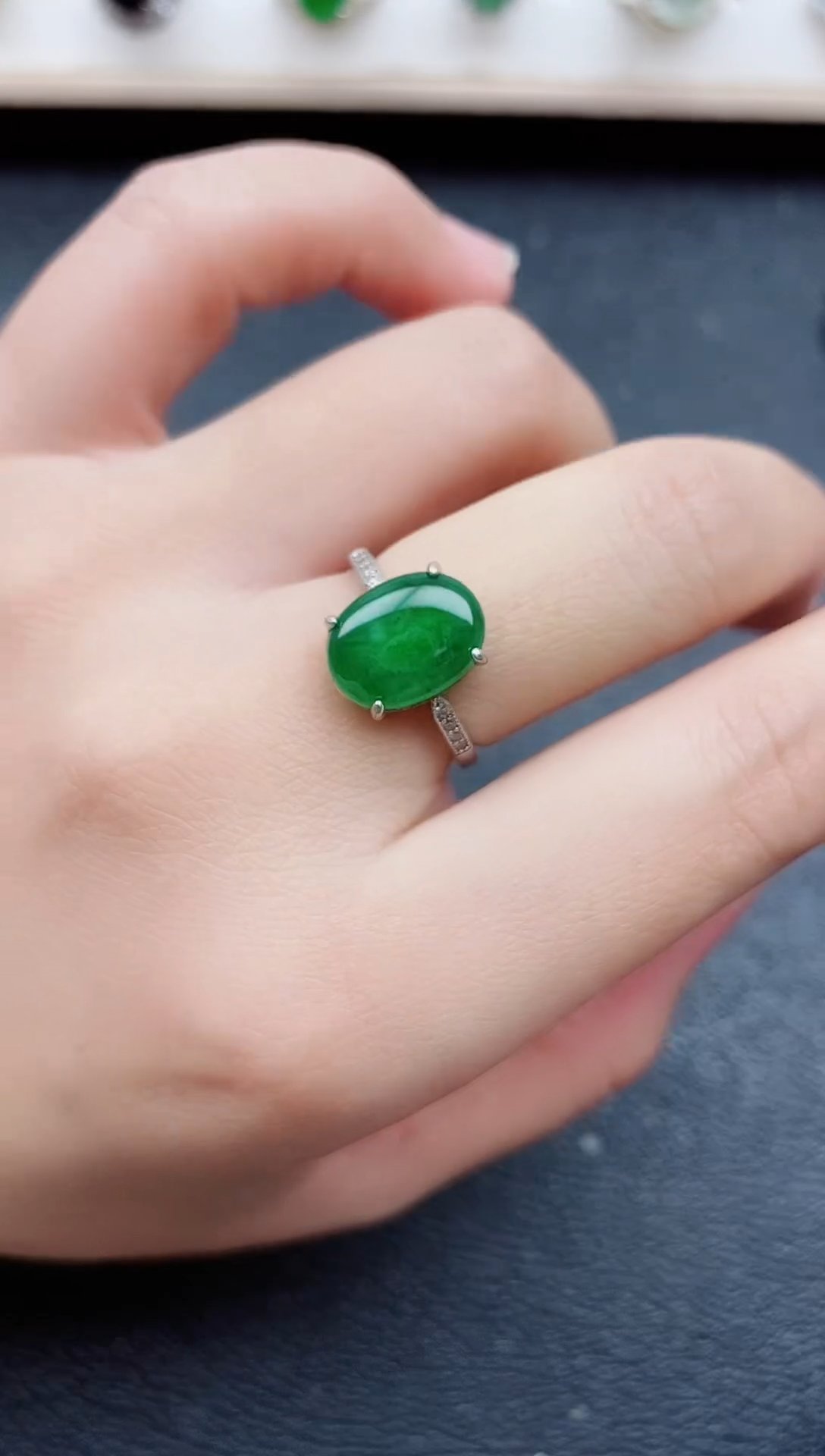 【闪购商品】翡翠戒指银S925镶嵌11111