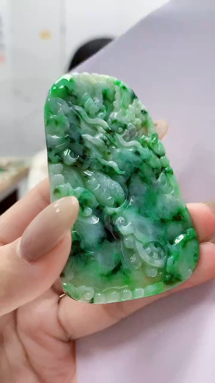 未镶嵌定制翡翠4852lr-毛货挂件29