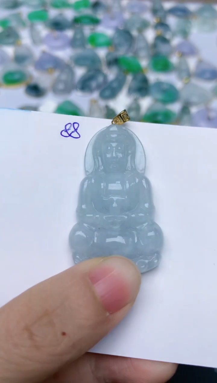 【闪购商品】翡翠颈饰18K金镶嵌天然翡翠A货    
