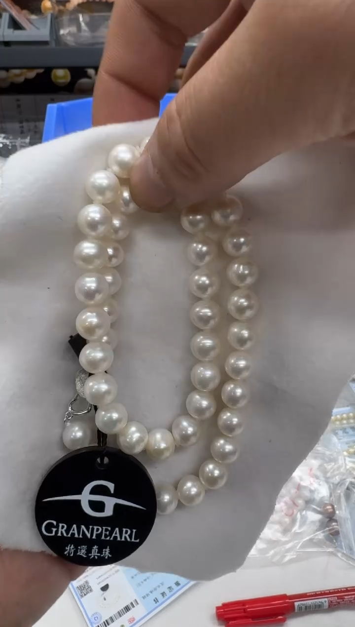 【闪购商品】淡水珍珠项链银S925镶嵌无核-爱心 9-10mm