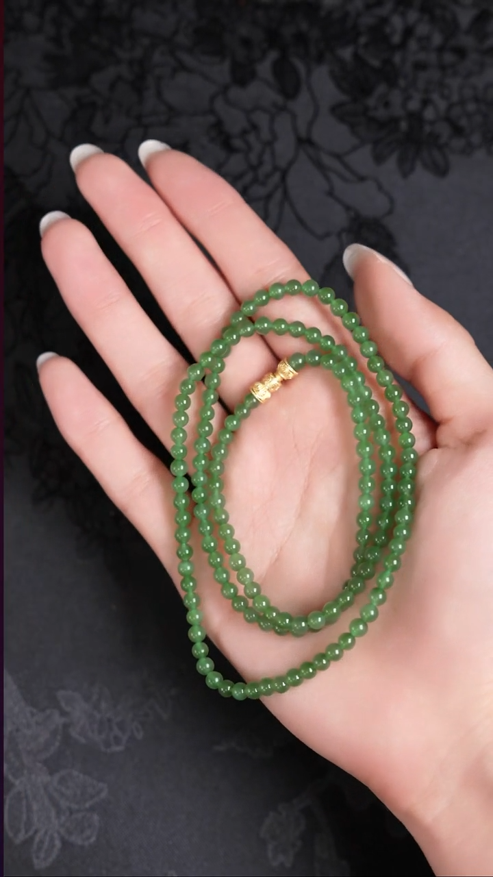 项链未镶嵌和田玉（碧玉）俄碧苹果绿  工厂抛货  多样性发其1 