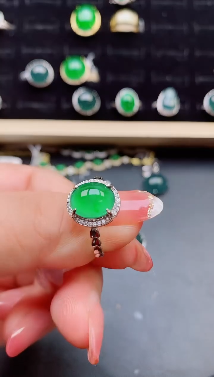 【闪购商品】翡翠戒指银S925镶嵌12121