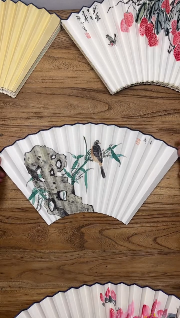 【闪购商品】扇子16方泽黎长物宣纸扇面