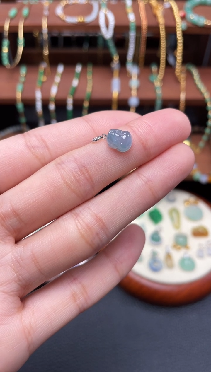 【闪购商品】翡翠吊坠(不含链)18K金镶嵌一个  JK652