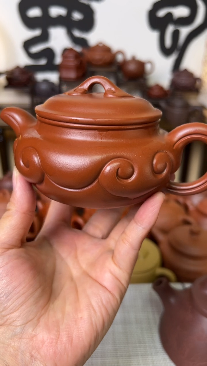 茶壶朱泥仿古如意壶280CC-钟圆圆