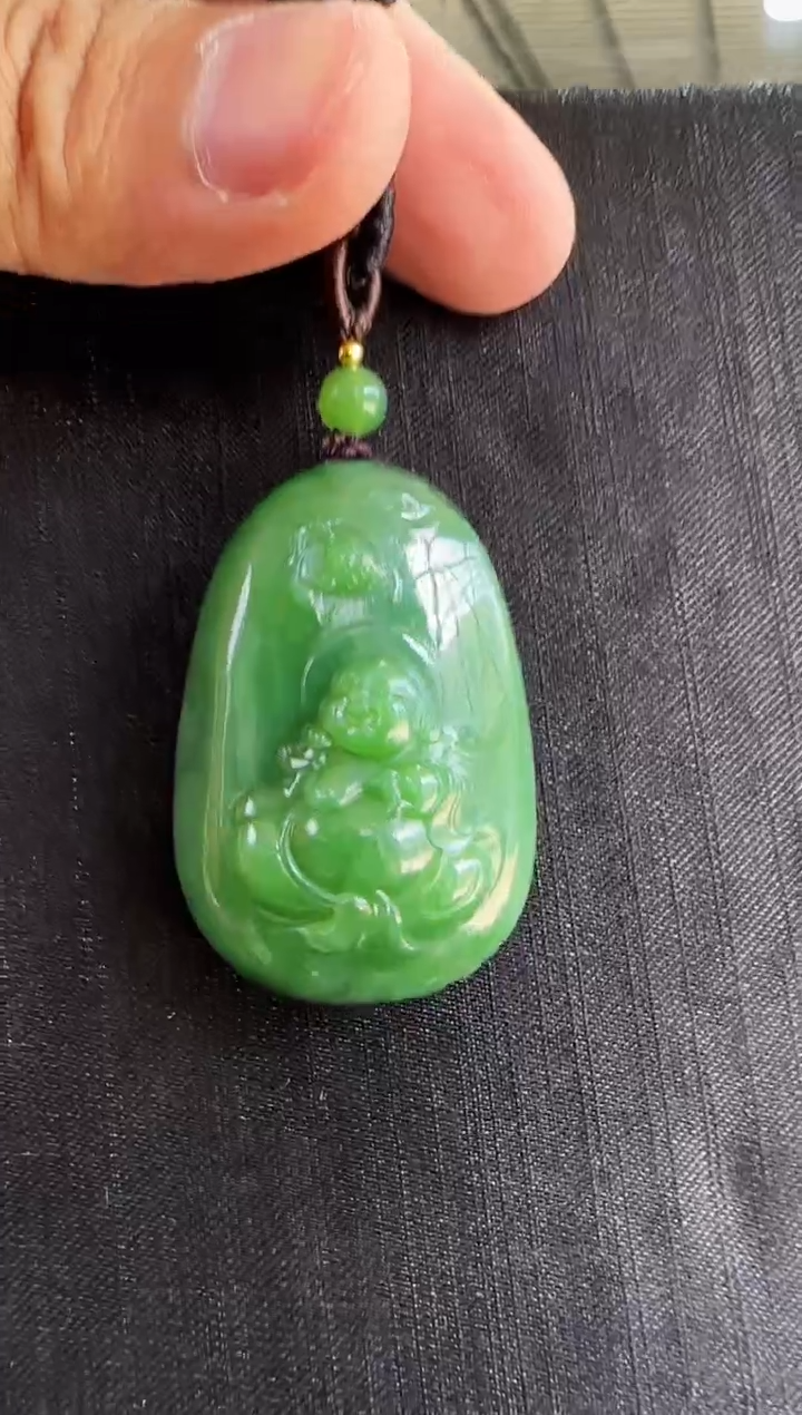 【闪购商品】和田玉（碧玉）吊坠未镶嵌佛公多样性发一