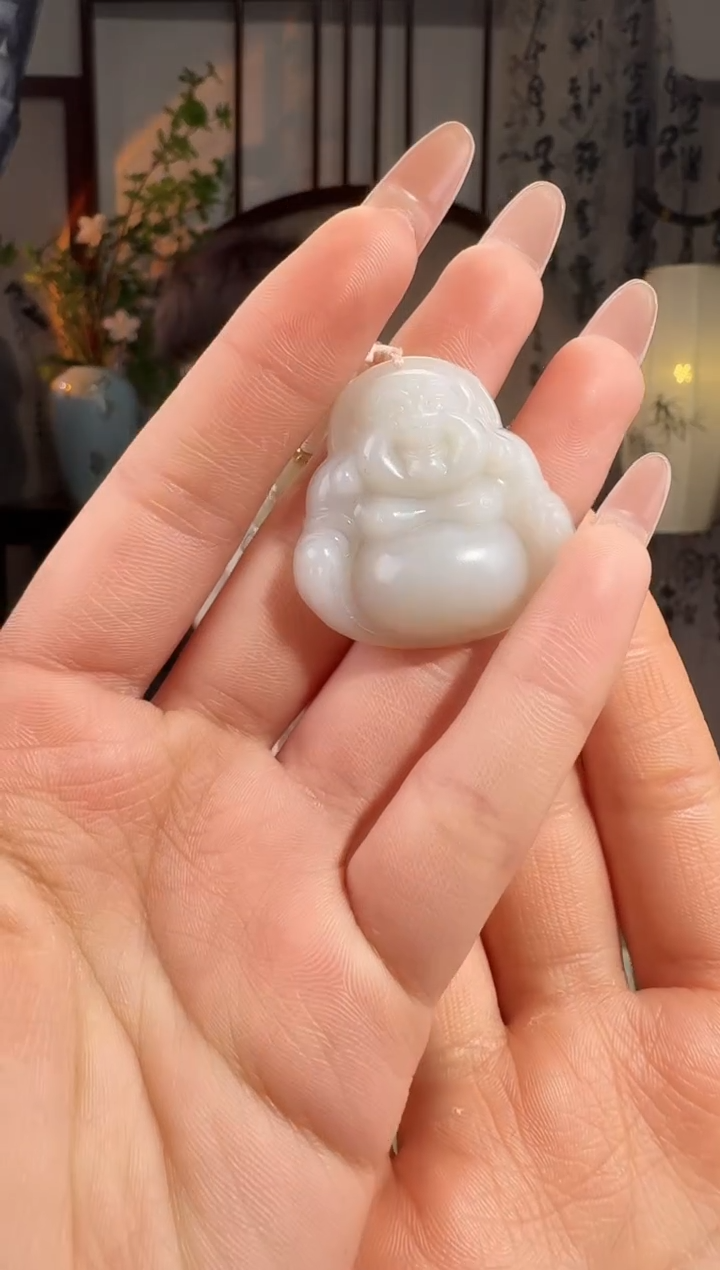 颈饰未镶嵌和田玉佛公卡35