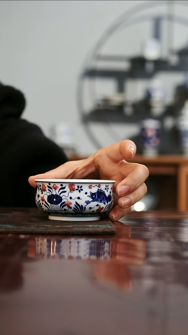 镹曰陶柴窑手工手绘青花