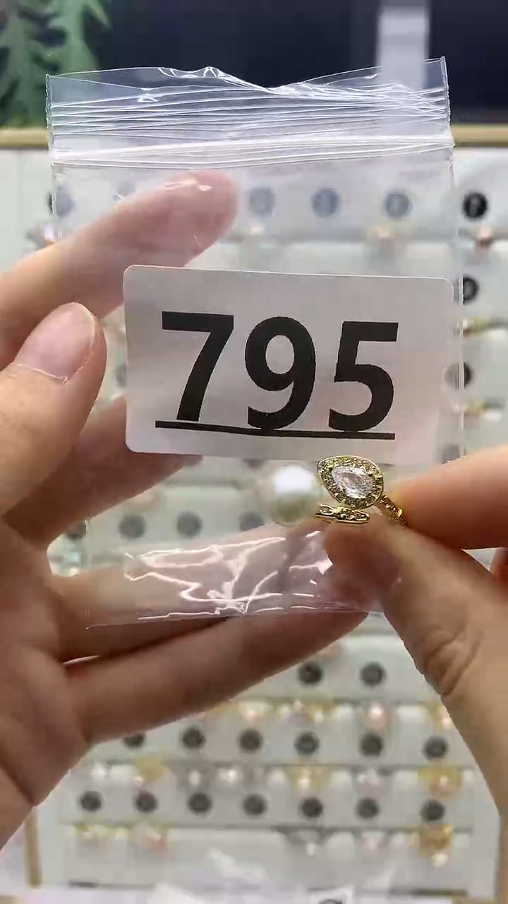 合金戒指淡水珍珠795