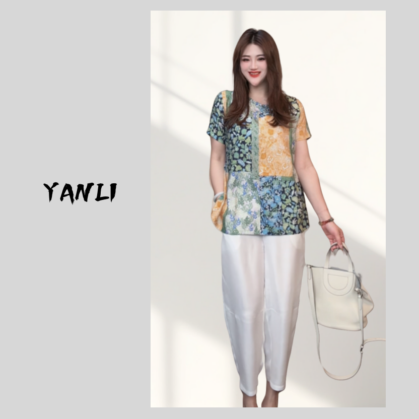 618福利【YANLI】5185超薄花色宽松沙滩罩衫