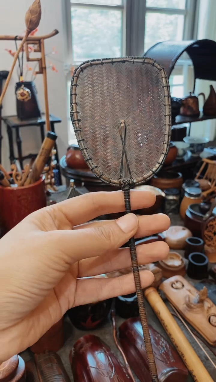竹精品编织款小炉扇