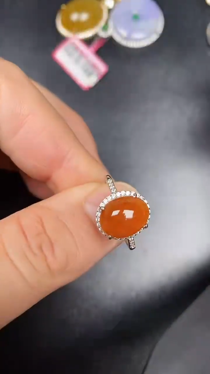 银S925镶嵌戒指翡翠8200