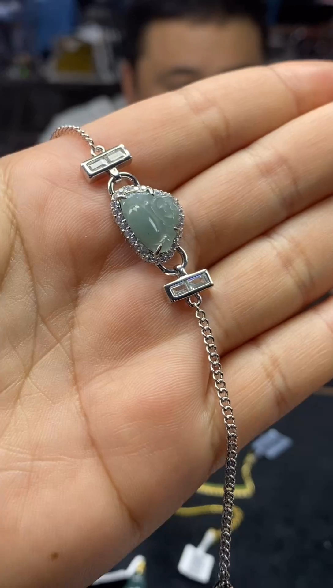 【闪购商品】翡翠手链未镶嵌天然翡翠A货34