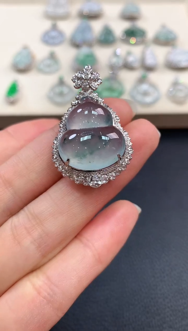 【闪购商品】翡翠吊坠(不含链)18K金镶嵌b154